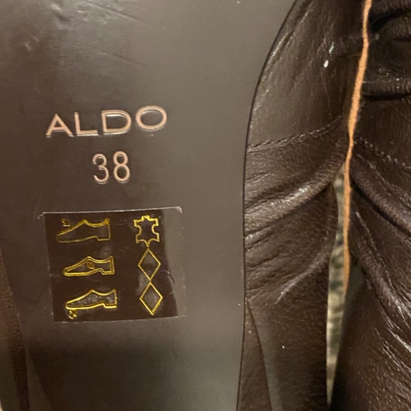 Aldo brown leather retro style kitten heel with pointed toe. Sz 38 - Picture 10 of 16